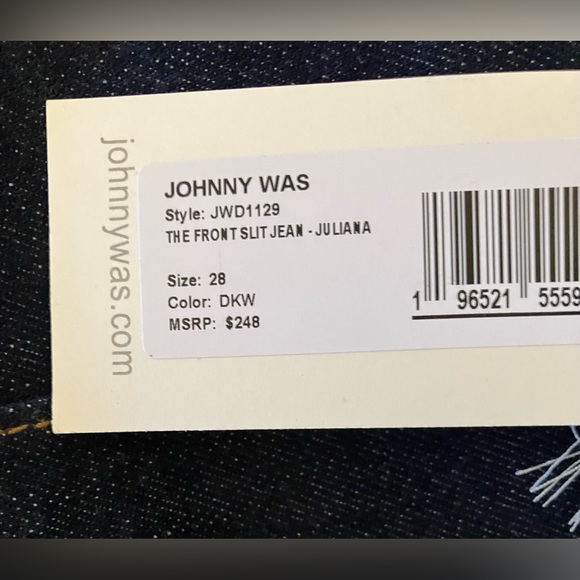 Johnny Was Dark Indigo Jeans w/ Embroidered Pockets/Front Seams & Slits/Size 6 - Picture 8 of 8